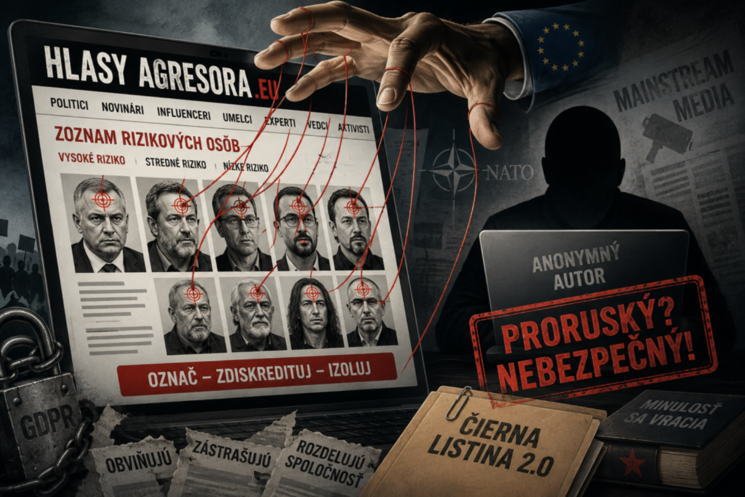 Internetová stránka Hlasy agresora šíri nepodložené obvinenia a napätie
