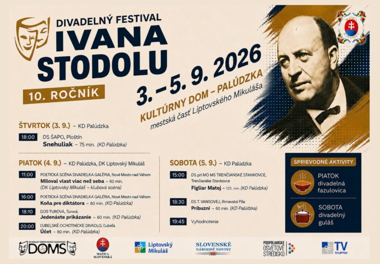 DFIS 10. ročník Divadelný festival Ivana Stodolu píše desiatu jubilejnú kapitolu